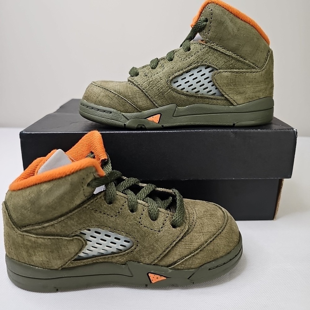8C Toddler Nike Air Jordan 5 Retro "Olive" Army Solar 2024 440890-308 VNDS - Picture 2 of 13